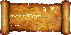 Morth Márton névjegykártya